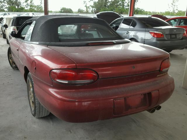 3C3EL55H3XT555695 - 1999 CHRYSLER SEBRING JX RED photo 3