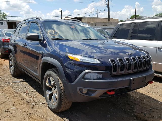 1C4PJMBS0FW577828 - 2015 JEEP CHEROKEE T BLUE photo 1