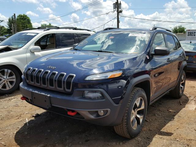 1C4PJMBS0FW577828 - 2015 JEEP CHEROKEE T BLUE photo 2