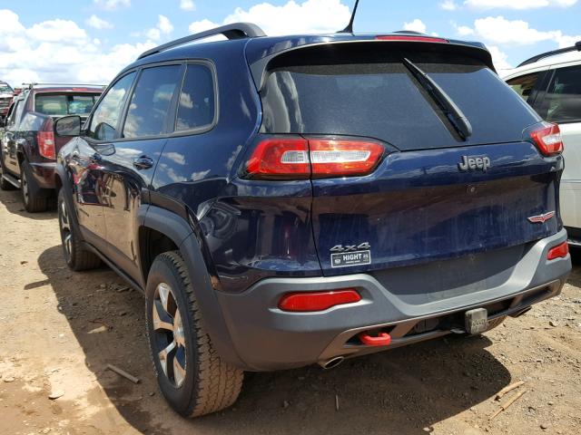 1C4PJMBS0FW577828 - 2015 JEEP CHEROKEE T BLUE photo 3