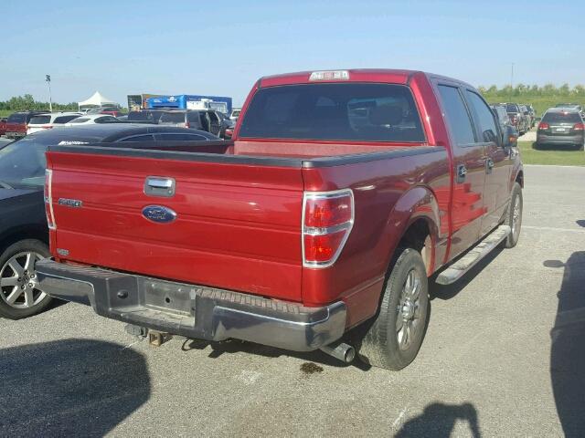 1FTRW12839FA86719 - 2009 FORD F150 SUPER RED photo 4