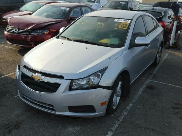 1G1PE5SB9E7391569 - 2014 CHEVROLET CRUZE LT SILVER photo 2