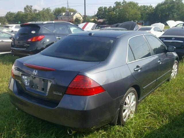 1HGCM66527A029321 - 2007 HONDA ACCORD GRAY photo 4