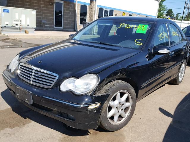 WDBRF61J03F328602 - 2003 MERCEDES-BENZ C 240 BLACK photo 2