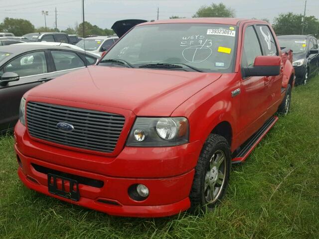 1FTRW02W78KD54279 - 2008 FORD F150 RED photo 2