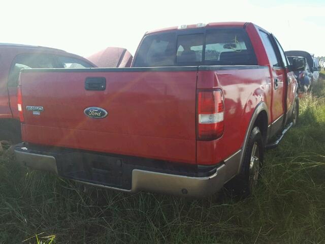 1FTPW12515KB72576 - 2005 FORD F150 SUPER RED photo 4