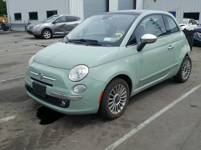 3C3CFFCR7CT117837 - 2012 FIAT 500 LOUNGE GREEN photo 2