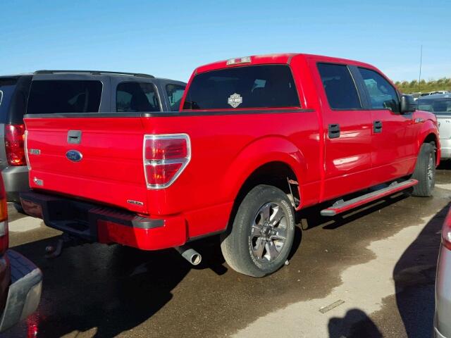 1FTEW1CM4BKD09731 - 2011 FORD F150 SUPER RED photo 4