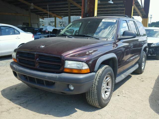 1D4HS38N93F623720 - 2003 DODGE DURANGO SP BURGUNDY photo 2