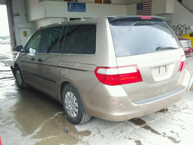 5FNRL38257B096466 - 2007 HONDA ODYSSEY LX TAN photo 3