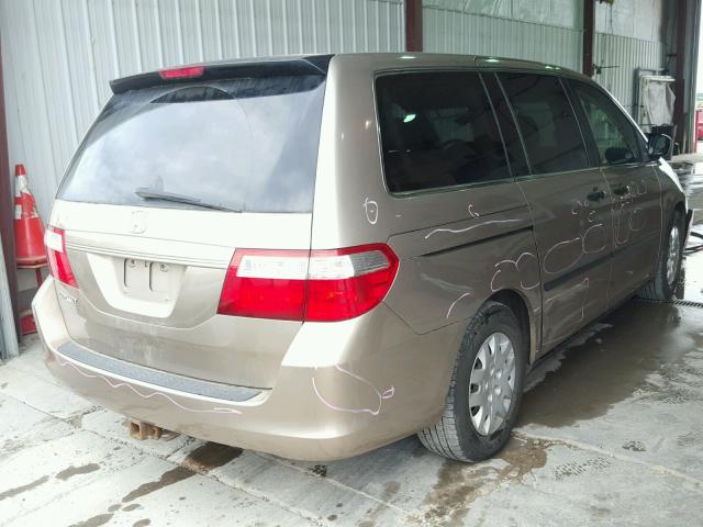 5FNRL38257B096466 - 2007 HONDA ODYSSEY LX TAN photo 4