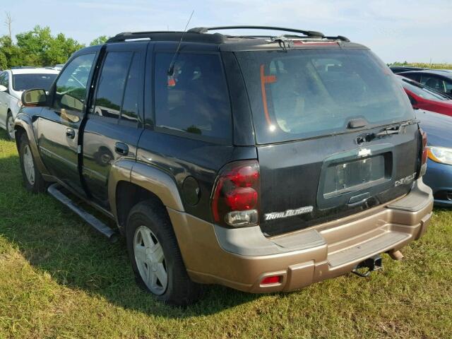 1GNDS13S222313371 - 2002 CHEVROLET TRAILBLAZE BLACK photo 3