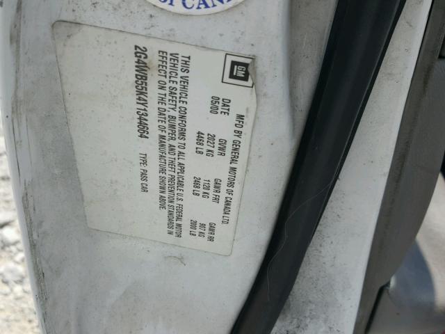 2G4WB55K4Y1344664 - 2000 BUICK REGAL LS 白色 照片 10