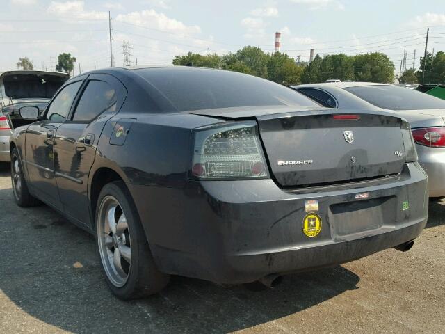 2B3LA53H28H270378 - 2008 DODGE CHARGER BLACK photo 3