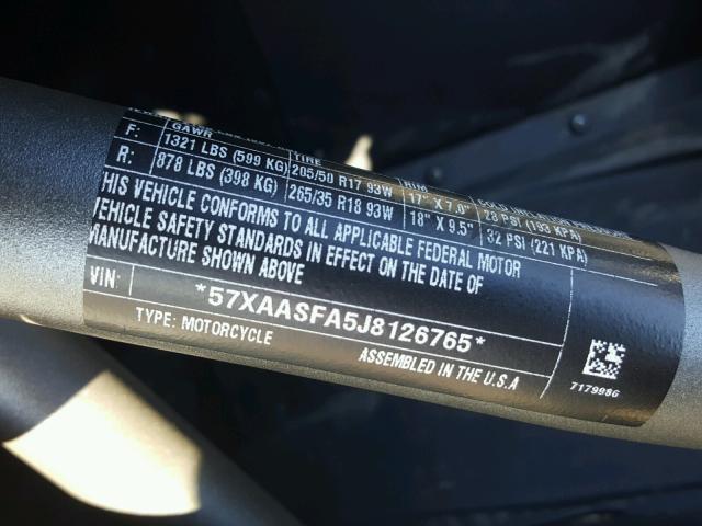 57XAASFA5J8126765 - 2018 POLARIS SLINGSHOT BLACK photo 10