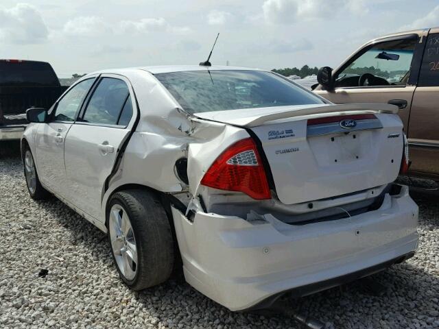 3FAHP0KC9CR448107 - 2012 FORD FUSION SPO WHITE photo 3