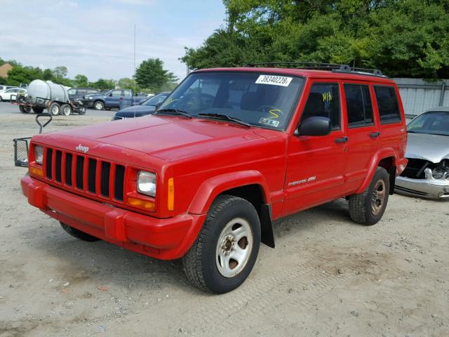 1J4FF58S0YL249740 - 2000 JEEP CHEROKEE C RED photo 2