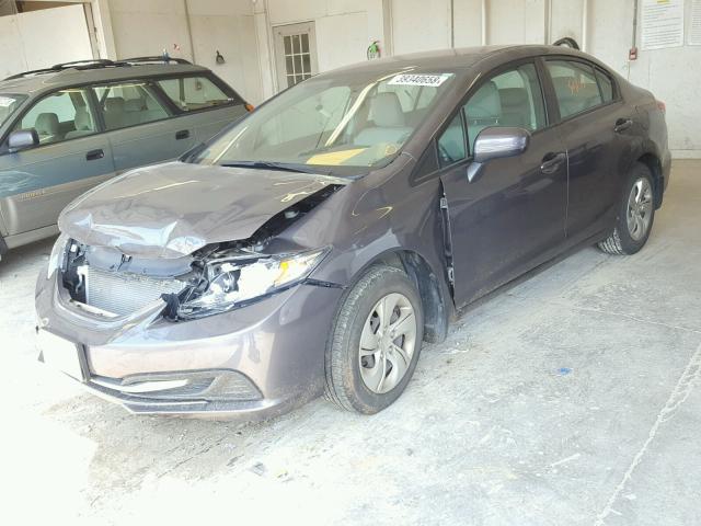 19XFB2F58EE079600 - 2014 HONDA CIVIC LX GRAY photo 2