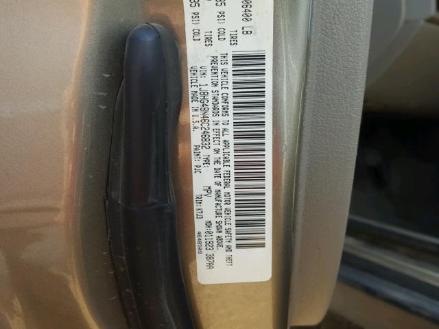 1J8HG48N46C246832 - 2006 JEEP COMMANDER 金色 照片 10