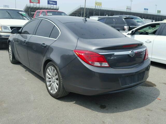 W04GP5EC3B1130310 - 2011 BUICK REGAL CXL GRAY photo 3