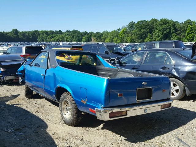 3GCCW80ZXFS915688 - 1985 CHEVROLET EL CAMINO BLUE photo 3