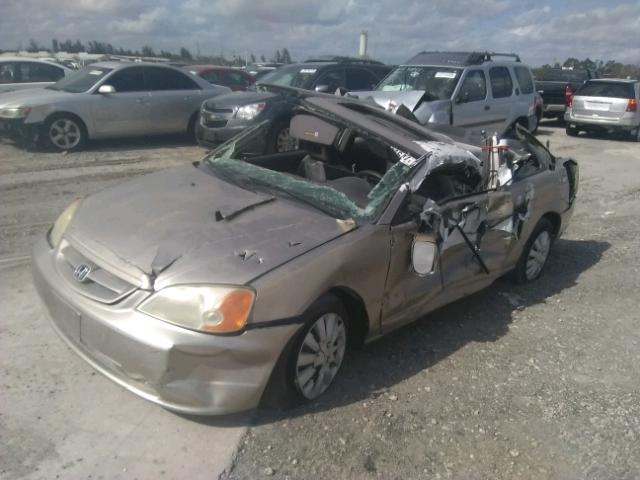 1HGEM22092L107764 - 2002 HONDA CIVIC EX ბეჟი ფოტო 2