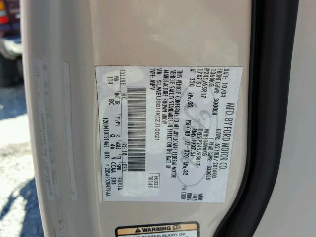 5LMEU88HX5ZJ10021 - 2005 LINCOLN AVIATOR 奶油色 照片 10