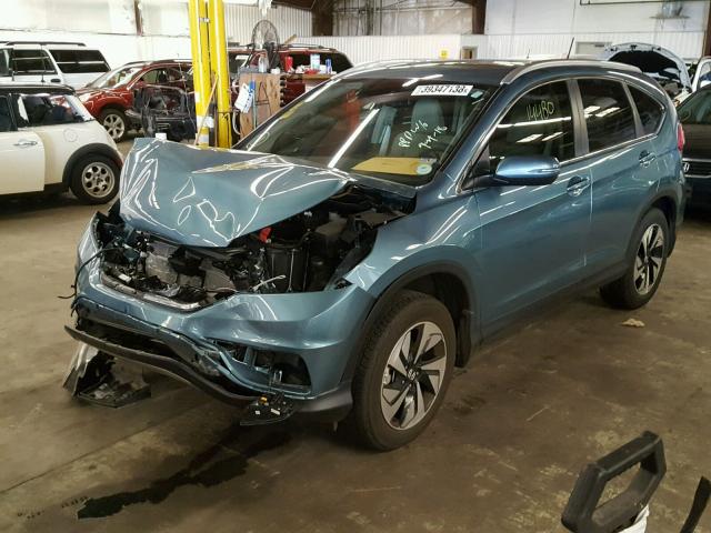 5J6RM4H94GL047072 - 2016 HONDA CR-V TOURI BLUE photo 2