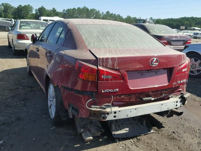 JTHCK262965002108 - 2006 LEXUS IS 250 RED photo 3