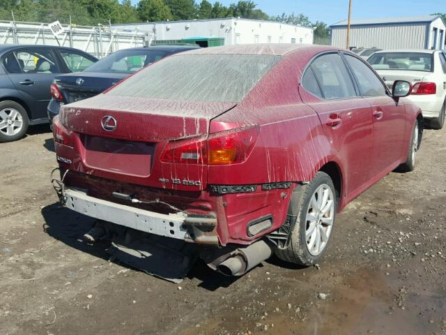 JTHCK262965002108 - 2006 LEXUS IS 250 RED photo 4