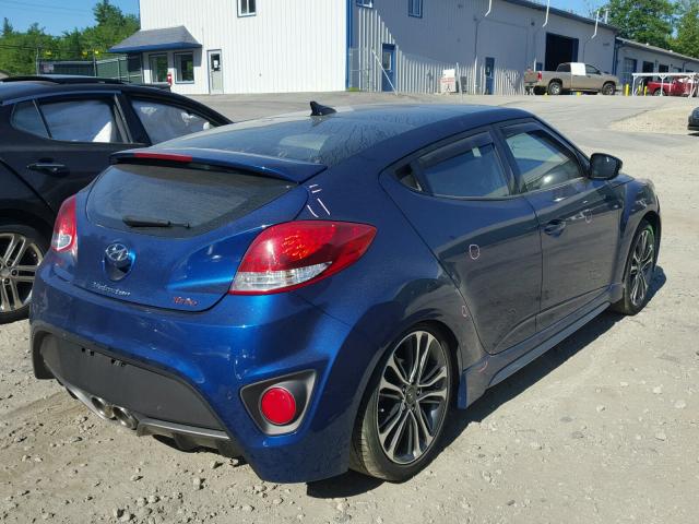 KMHTC6AE2GU279127 - 2016 HYUNDAI VELOSTER T BLUE photo 4