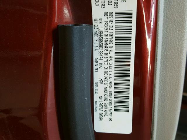 1J8HH58N58C180474 - 2008 JEEP COMMANDER 红色 照片 10