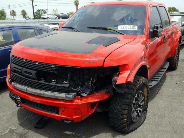 1FTFW1R62BFC65962 - 2011 FORD F150 SVT R RED photo 2