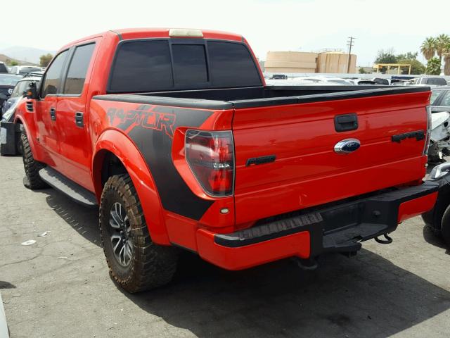 1FTFW1R62BFC65962 - 2011 FORD F150 SVT R RED photo 3