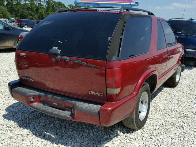 1GKCS18W41K137796 - 2001 GMC JIMMY RED photo 4