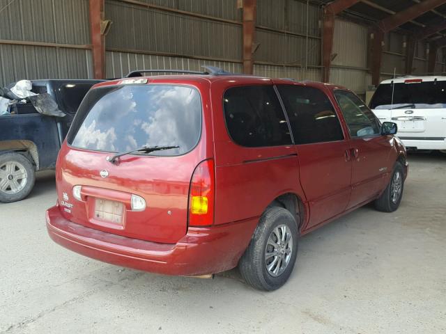 4N2XN11T4XD813419 - 1999 NISSAN QUEST SE RED photo 4