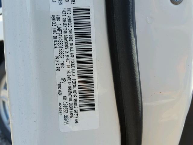 1J4FT47A39D159957 - 2009 JEEP COMPASS SP WHITE photo 10