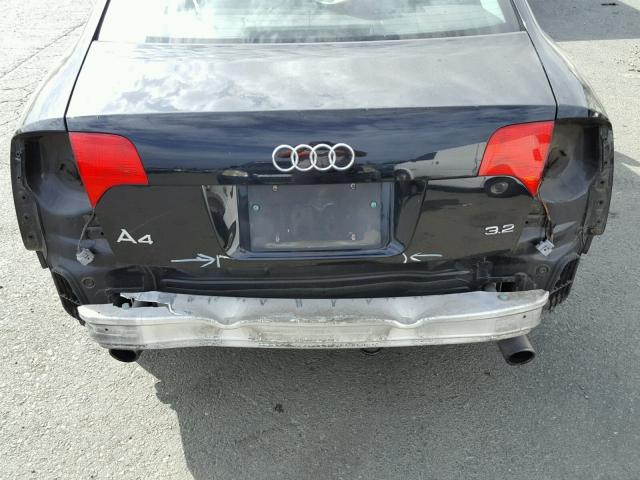 WAUAH78E06A186998 - 2006 AUDI A4 3.2 BLACK photo 9