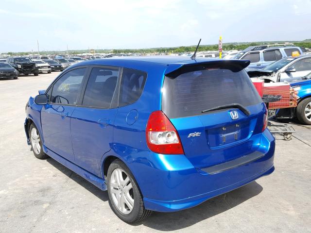 JHMGD38647S035229 - 2007 HONDA FIT S 蓝色 照片 3