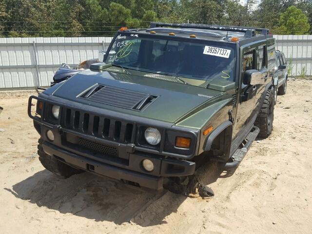 5GRGN23U23H115679 - 2003 HUMMER H2 GREEN photo 2