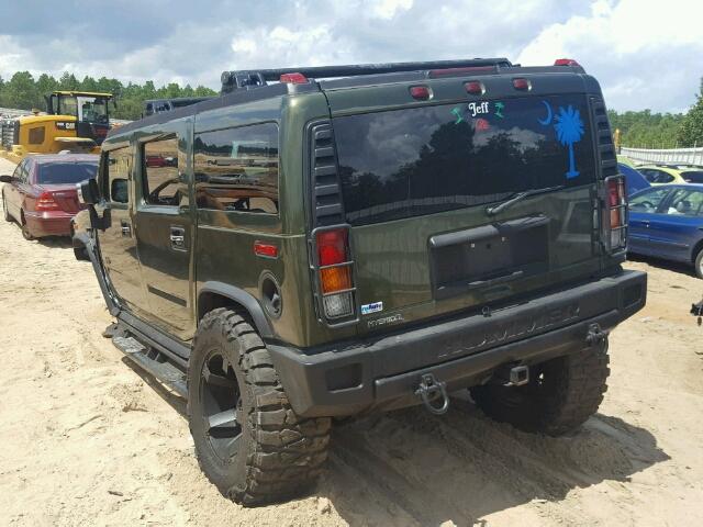 5GRGN23U23H115679 - 2003 HUMMER H2 GREEN photo 3