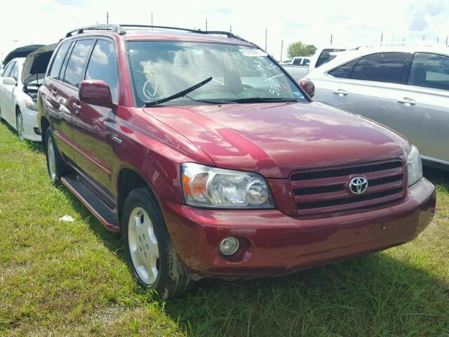 JTEEP21A450120875 - 2005 TOYOTA HIGHLANDER BURGUNDY photo 1