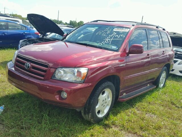 JTEEP21A450120875 - 2005 TOYOTA HIGHLANDER BURGUNDY photo 2