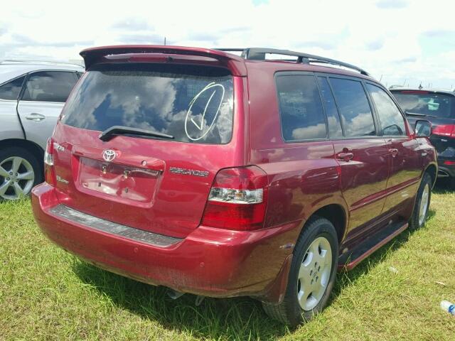 JTEEP21A450120875 - 2005 TOYOTA HIGHLANDER BURGUNDY photo 4