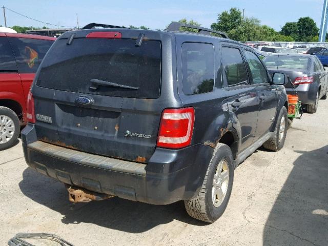 1FMCU49309KC21374 - 2009 FORD ESCAPE HYB CHARCOAL photo 4