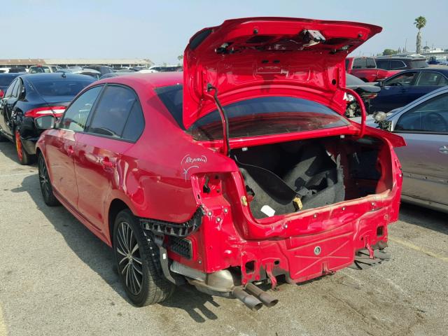 3VW2K7AJ4FM356506 - 2015 VOLKSWAGEN JETTA BASE Կարմիր լուսանկար 3