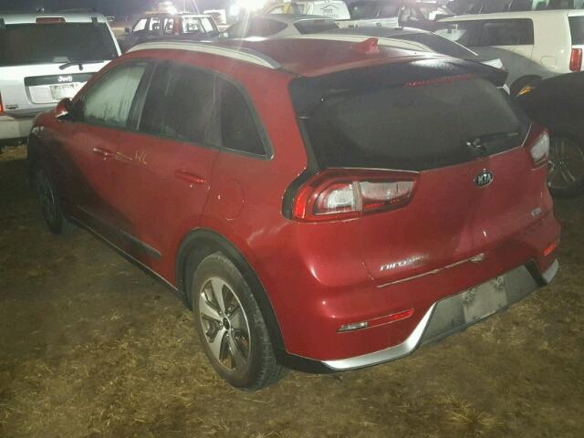 KNDCC3LC1H5044308 - 2017 KIA NIRO EX RED photo 3