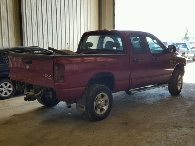 3D7KS28D47G818820 - 2007 DODGE RAM 2500 S RED photo 4
