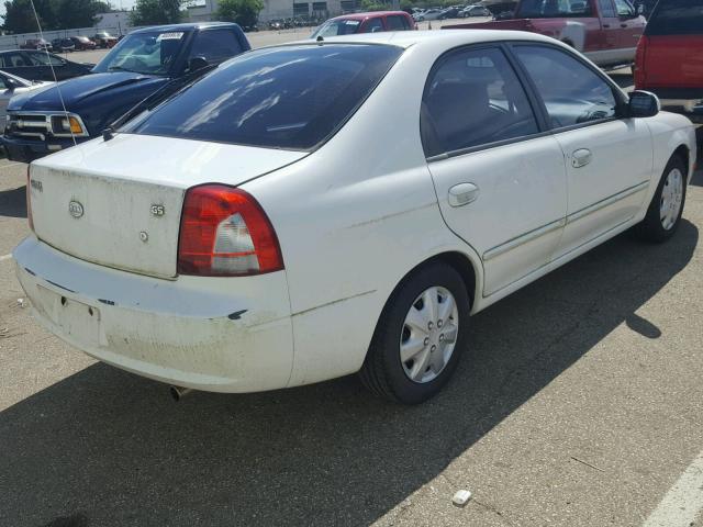 KNAFB161635102210 - 2003 KIA SPECTRA GS WHITE photo 4