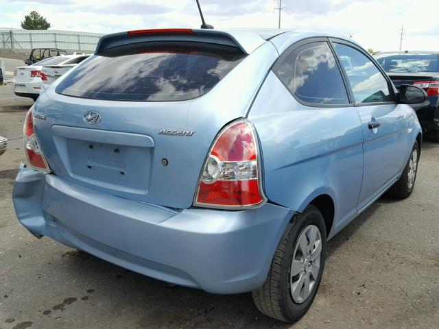 KMHCM36C68U100169 - 2008 HYUNDAI ACCENT GS BLUE photo 4